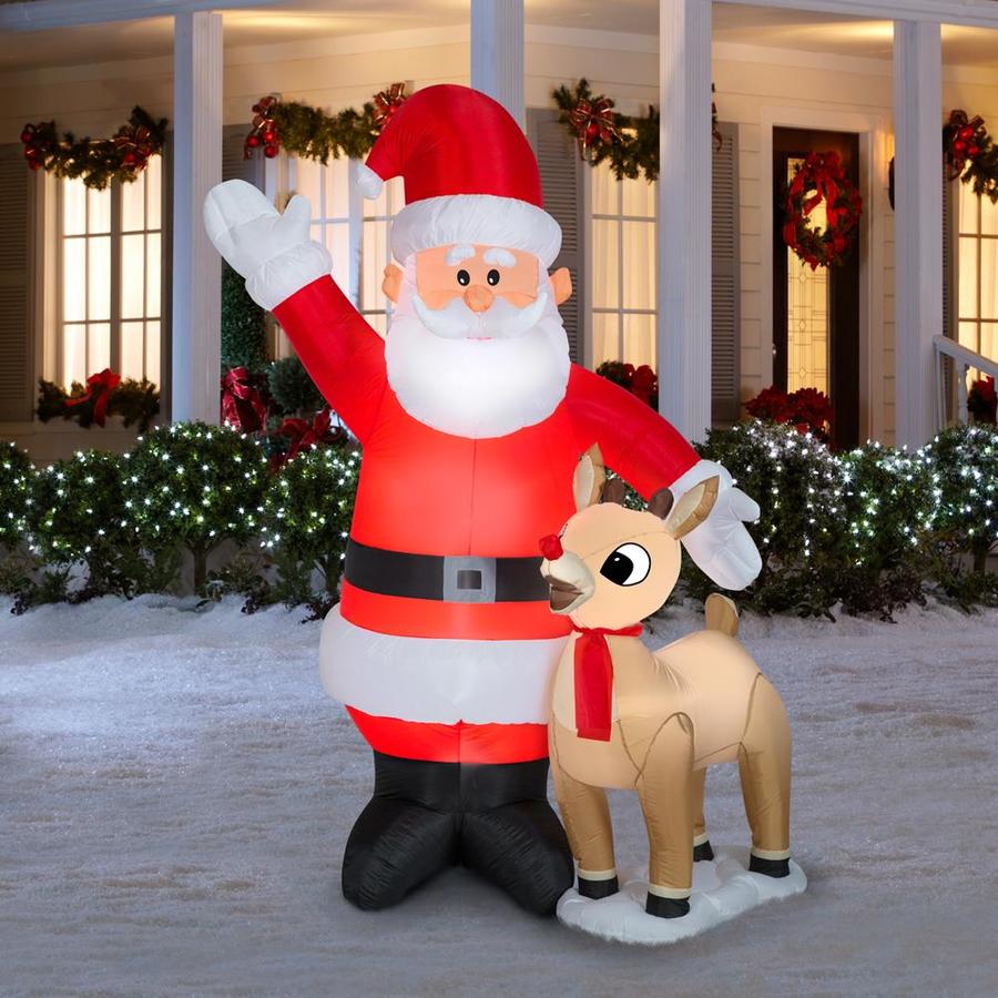 Rudolph 7.5131-ft Lighted Christmas Inflatable in the Christmas ...