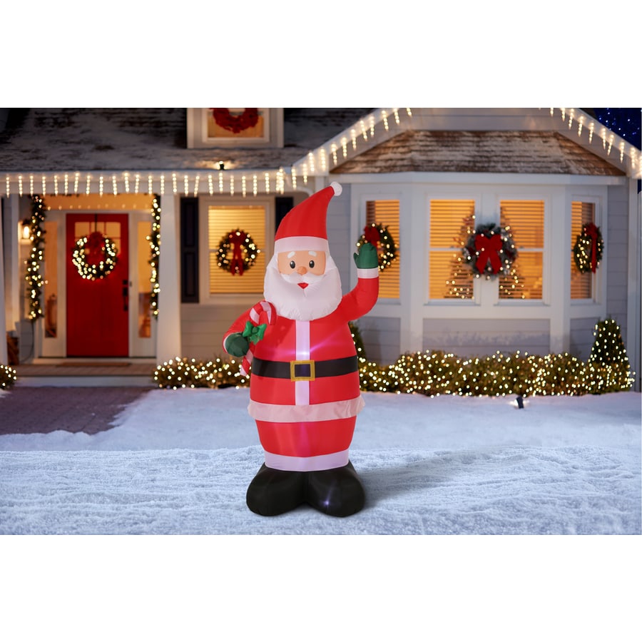 Gemmy 7-ft Lighted Candy Cane Christmas Inflatable in the Christmas ...