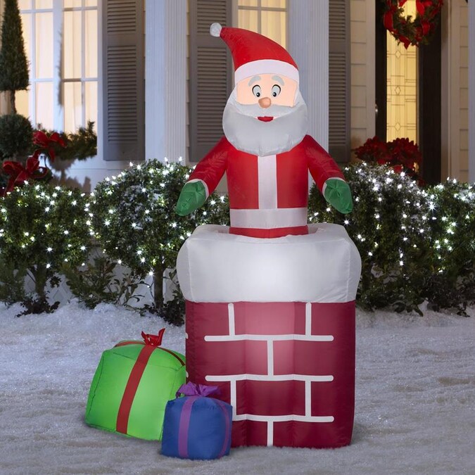 Gemmy 5-ft Animatronic Lighted Santa Christmas Inflatable in the ...