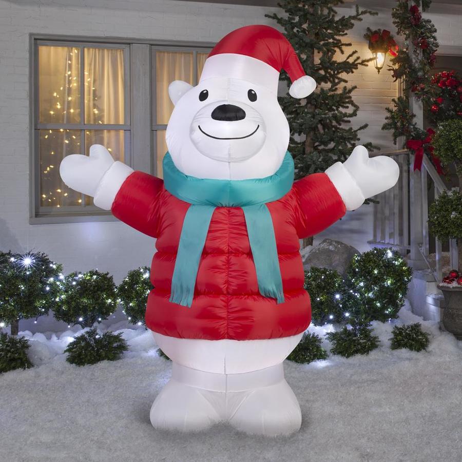 Gemmy 7-ft Lighted Polar Bear Christmas Inflatable in the Christmas ...
