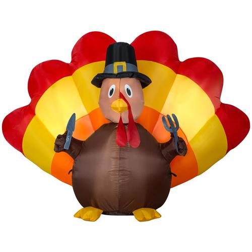 Gemmy Turkey 4-ft x 6-ft Lighted Infltable in the Outdoor Fall ...