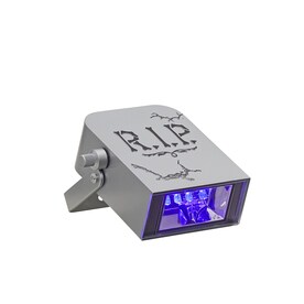 Gemmy Halloween Flashing LED Light Box-Purple Light w/Silver Casing