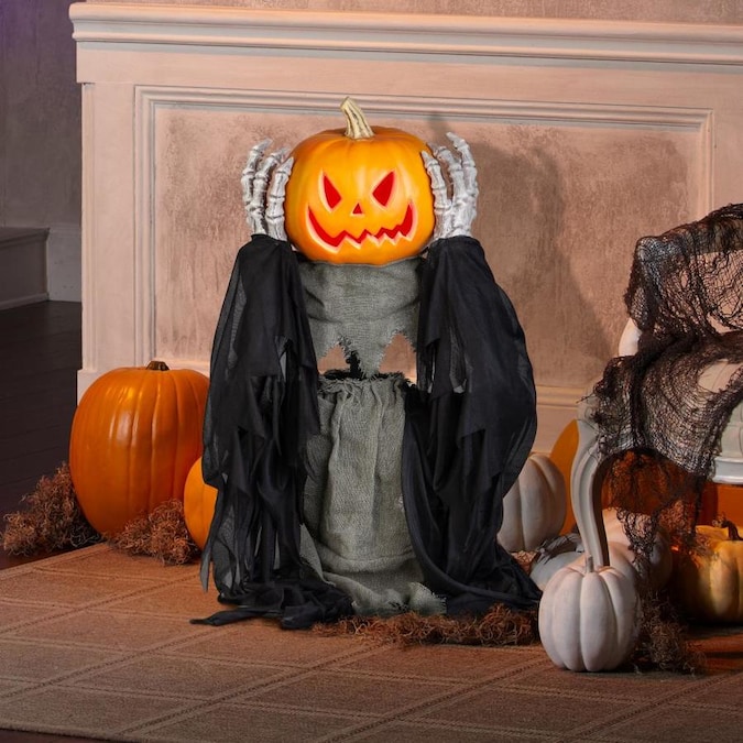 Gemmy 2.5-ft Life Size Animated-Head Lifting -Pumpkin Reaper in the ...