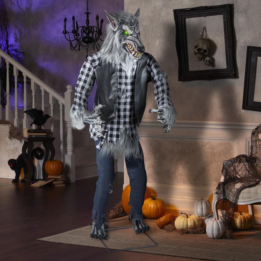 Holiday Living 6-Ft Life Size Animated KD-Bent Knee-Brown Werewolf w ...