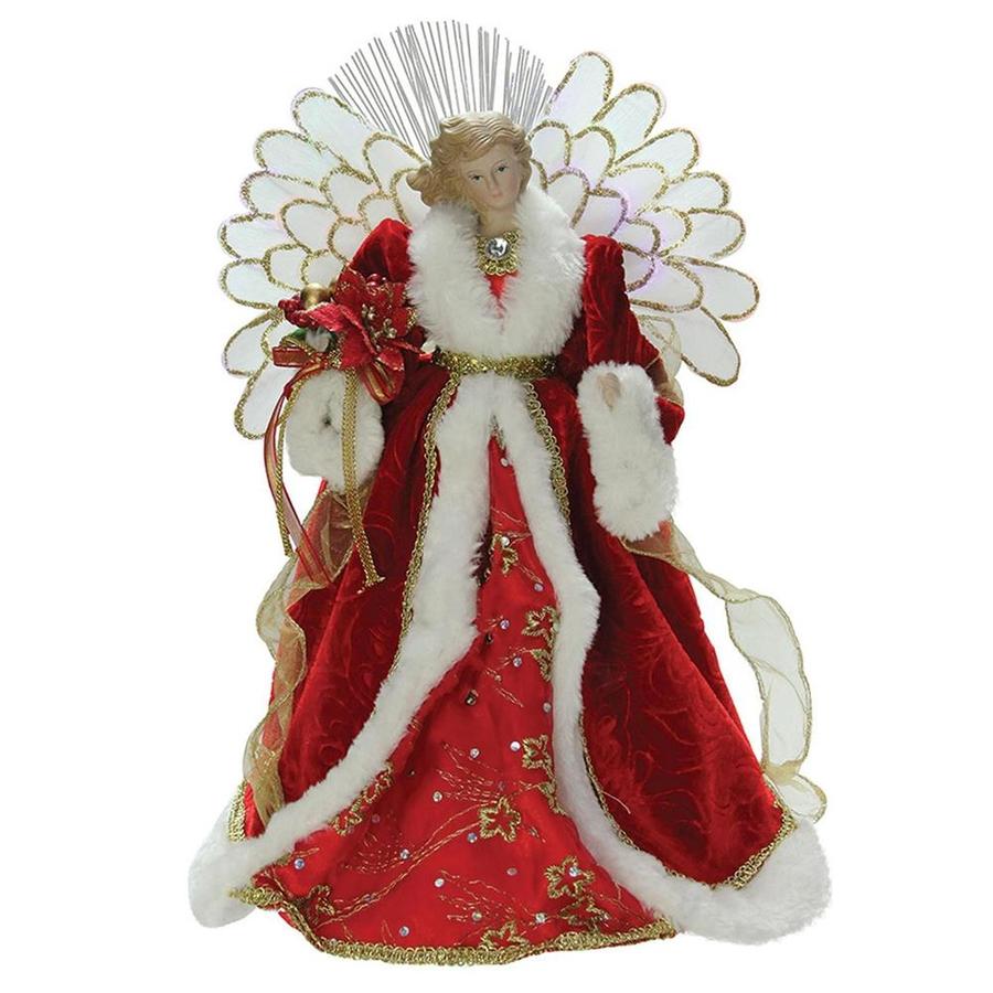 Northlight 14.5-in Pre-lit Battery-Operated Fiber Optic Angel with Red ...