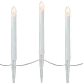 Northlight 10-Count White C7 Candle Pathway Markers Christmas Lights, White Wire