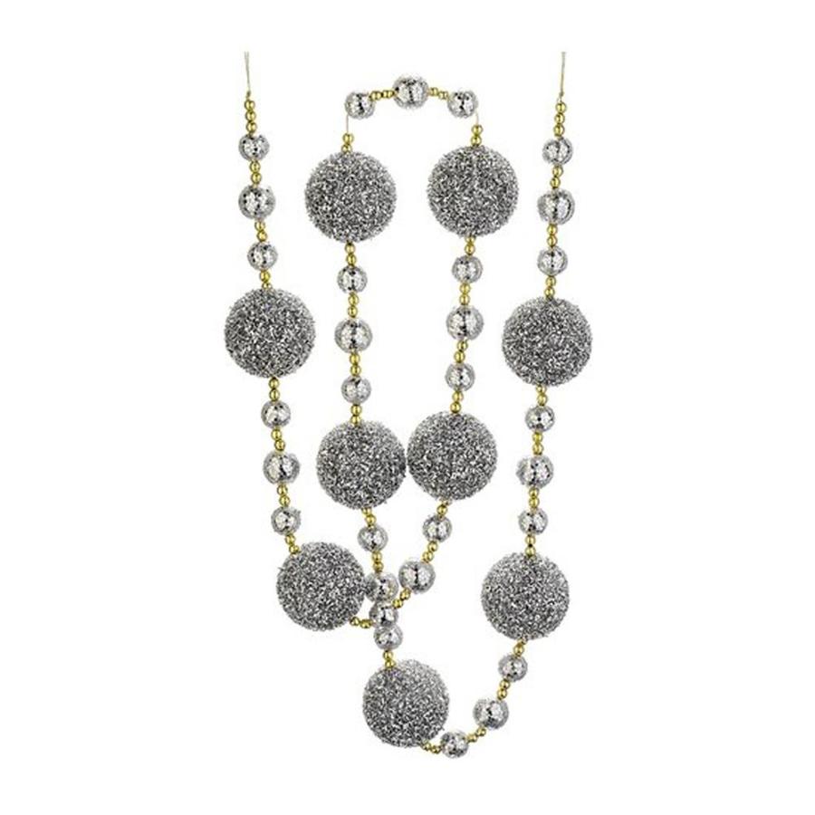 Northlight Christmas Brites 6ft L Silver Splendor Glitter Ball Garland