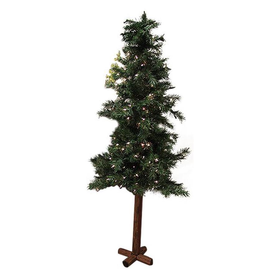 Northlight 7-ft Pre-Lit Alpine Slim Artificial Christmas Tree with 300 Constant White Clear Incandescent Lights