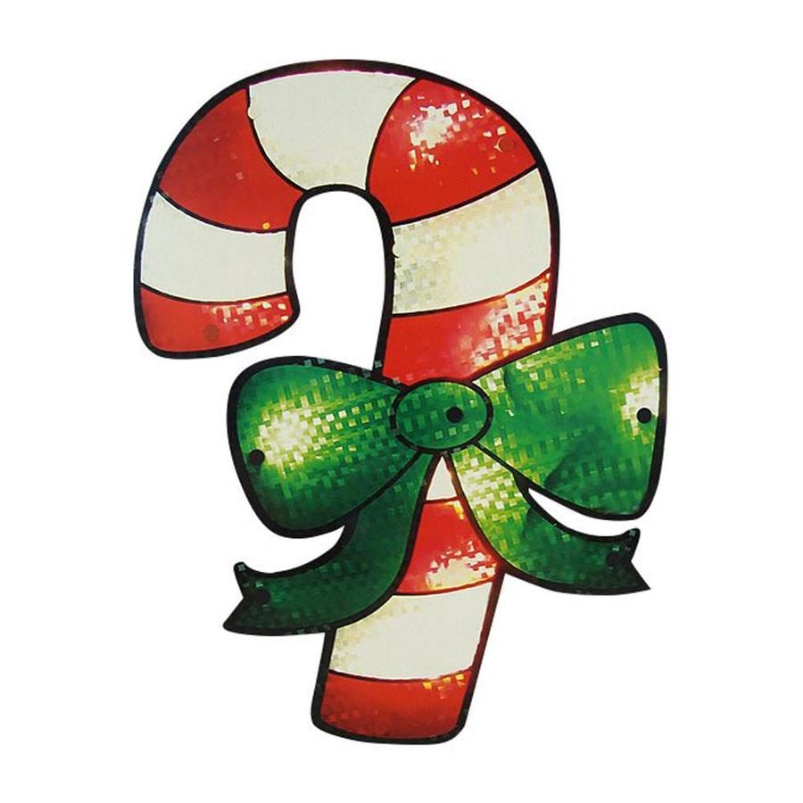 Northlight 1-ft 4-in Hanging Candy Cane Window Cling with Constant ...