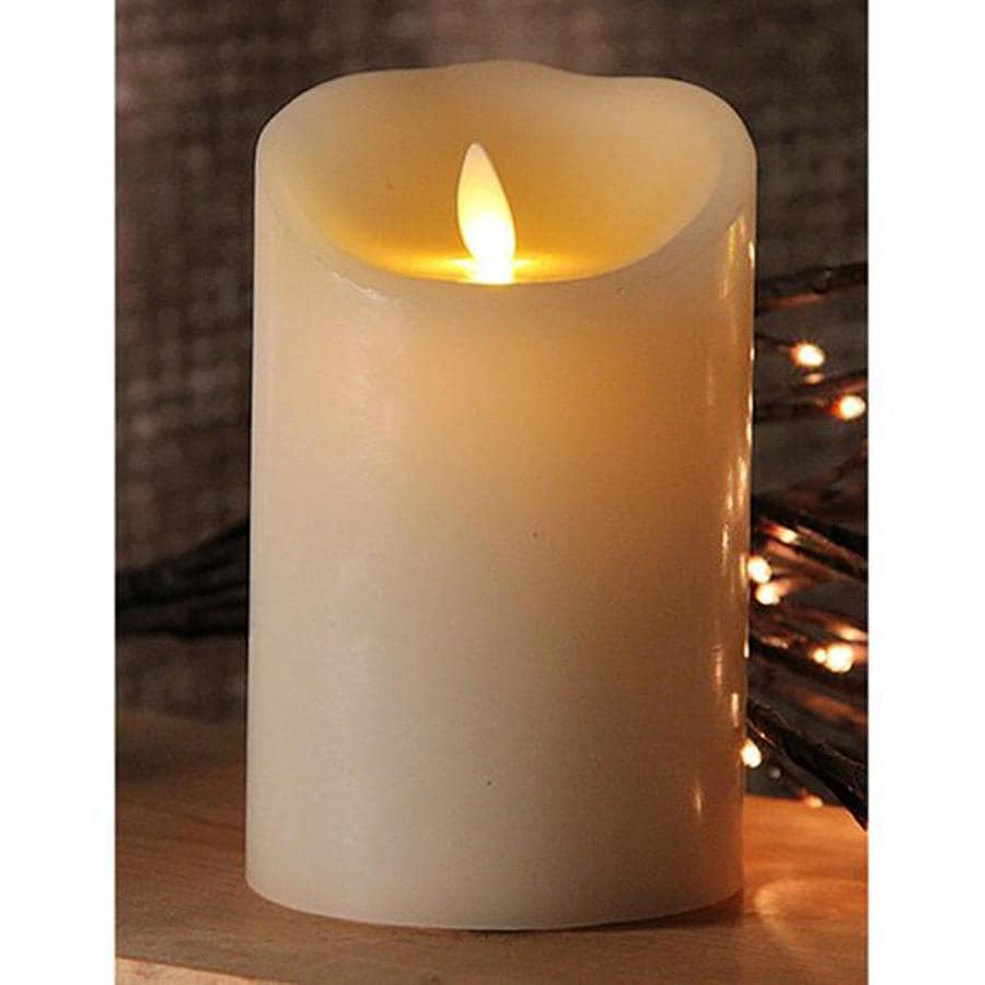 Northlight 5-in Battery-Operated LED White Electric Pillar Candle with ...