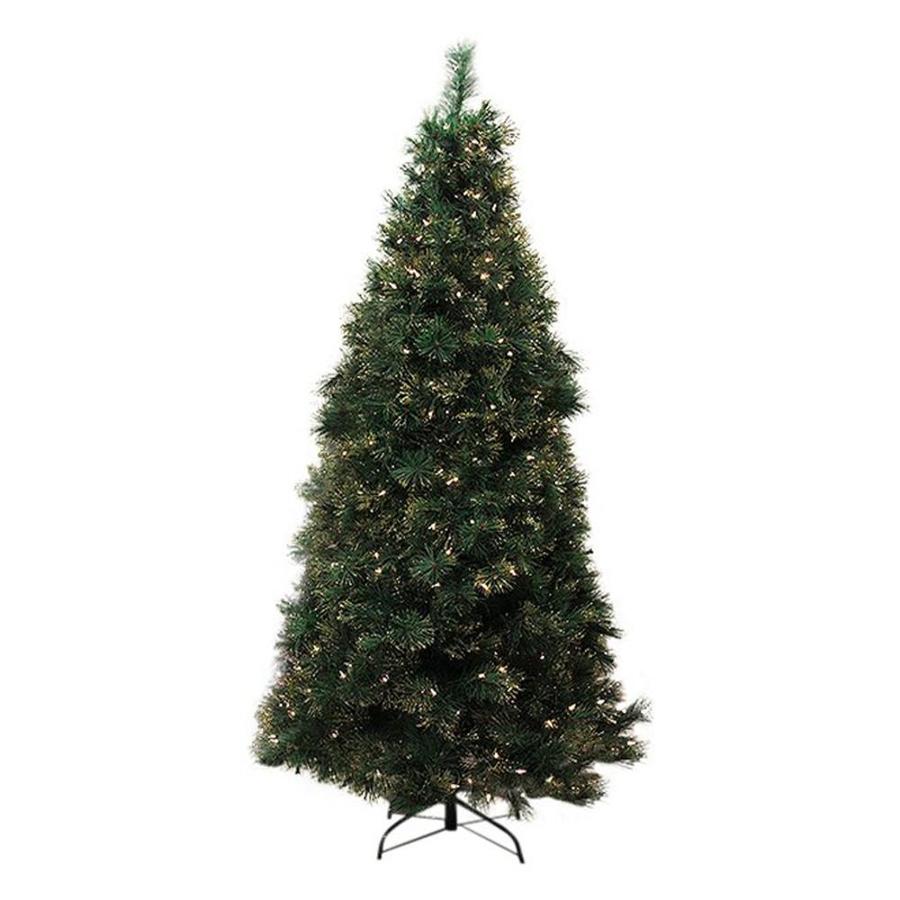 Northlight 6.5-ft Pre-Lit Taittinger Pine Slim Artificial Christmas Tree with 450 Constant White Clear Incandescent Lights