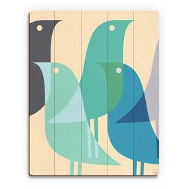 Creative Gallery Graphic Retro Birds Wood Print