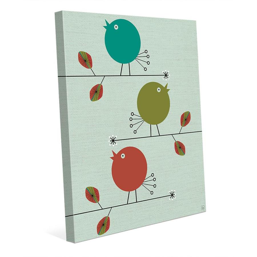 Creative Gallery Graphic Retro Birds Print on Canvas at Lowes.com