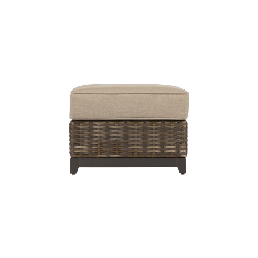 allen + roth Altadena Brown Steel Ottoman in the Outdoor Ottomans ...