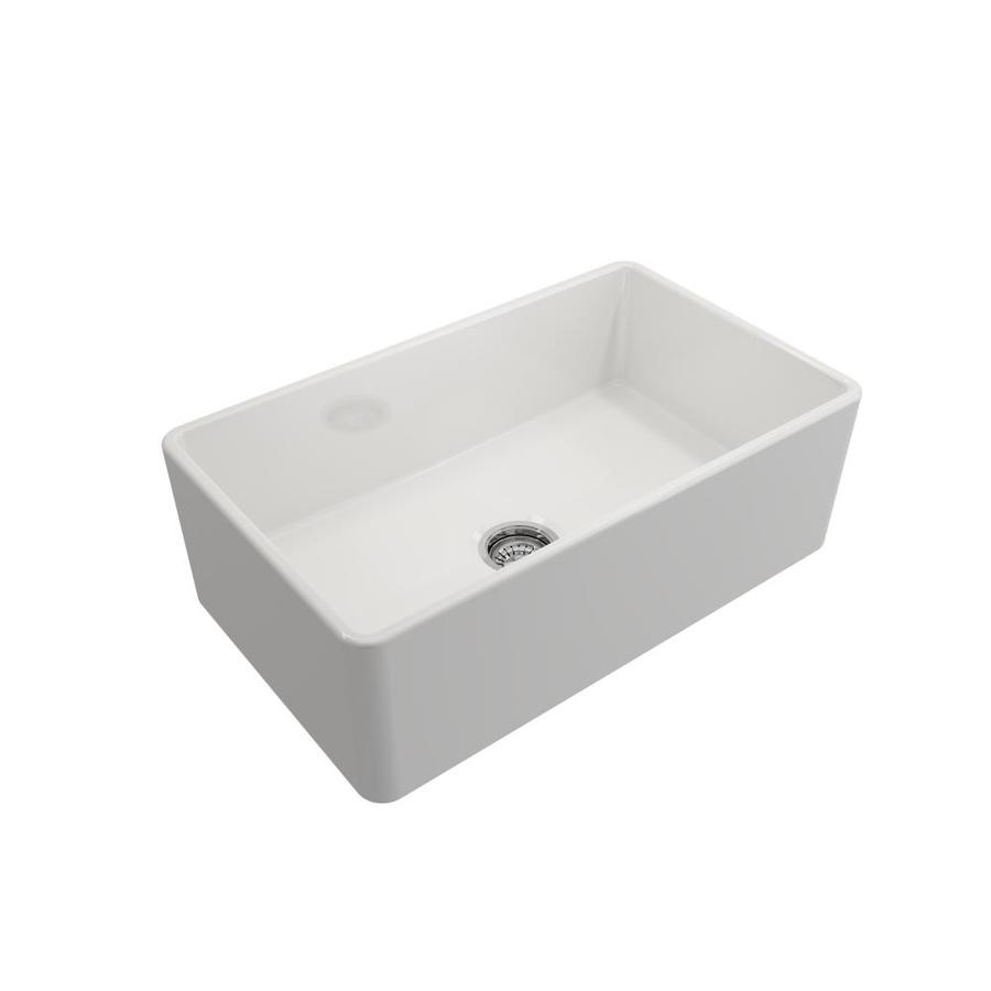 BOCCHI Classico 30-in x 18-in White Single Bowl Tall (8-in or Larger ...