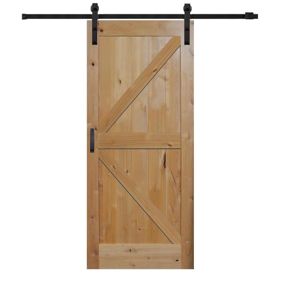 Mmi Door 42 Inx84 In Rustic Knotty Alder K Plank Barn Door With