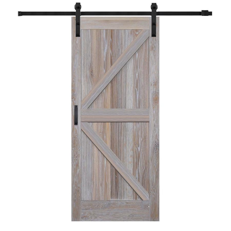 Mmi Door 36 Inx84 In Rustic White Oak K Plank Barn Door With