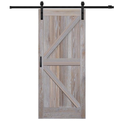 Mmi Door 42 Inx84 In Rustic White Oak K Plank Barn Door With