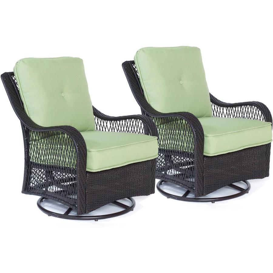 Hanover Orleans Set of 2 Steel Swivel Rocking Chair(s) with Avocado