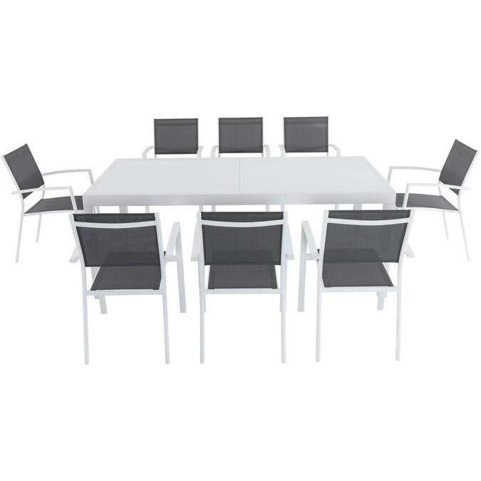 Gray Pangea Home X-DAVID-9PC Gry David 9 Piece Patio Set