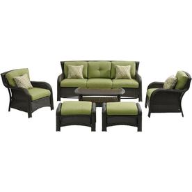 Strathmere Patio Furniture Sets At Lowes Hanover Strathmere 6 Piece Lounge Set In Cilantro Green