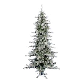 Fraser Hill Farm 9-Ft Unlit Buffalo Fir Green Slim Artificial Christmas Tree | Realistic Foliage | Lightly Flocked with Pinecones | High Quality PVC | Stand Included | FFBF090-5SN