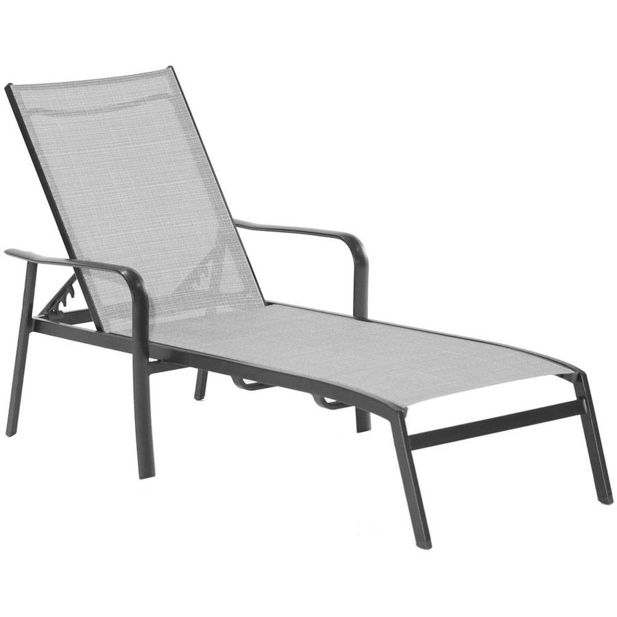 Hanover Foxhill Gray/Gunmetal Metal Frame Stationary Chaise Lounge