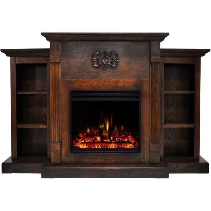 Cambridge Sanoma Electric Fireplace Heater With 72 In Walnut Mantel Bookshelves Enhanced Multi Color Log Display And Remote The Fireplaces Department At Com - Walnut Wood Electric Fireplace Cambridge Sanoma Electric Fireplace Heater With 72 In Walnut Mantel Bookshelves Enhanced Multi Color Log Display And Remote The Fireplaces Department At Com - Walnut Wood Electric Fireplace