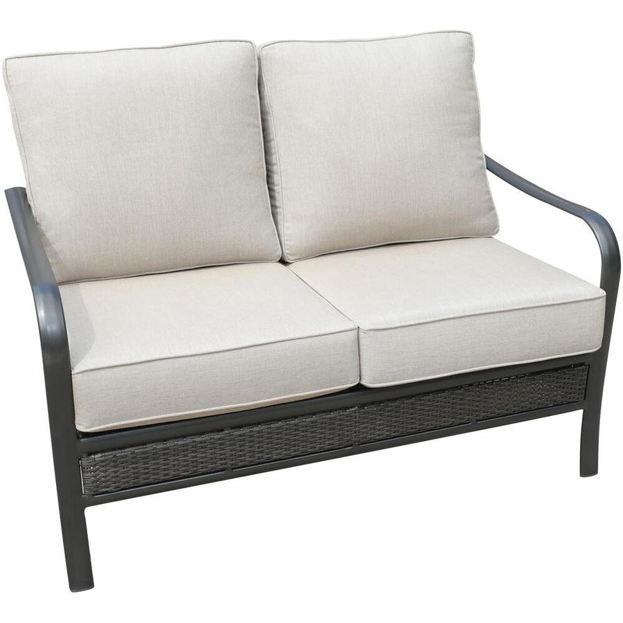 Hanover Cortino Outdoor Loveseat With Cushion And Ash Aluminum Frame In The Patio Sofas Loveseats Department At Lowes Com