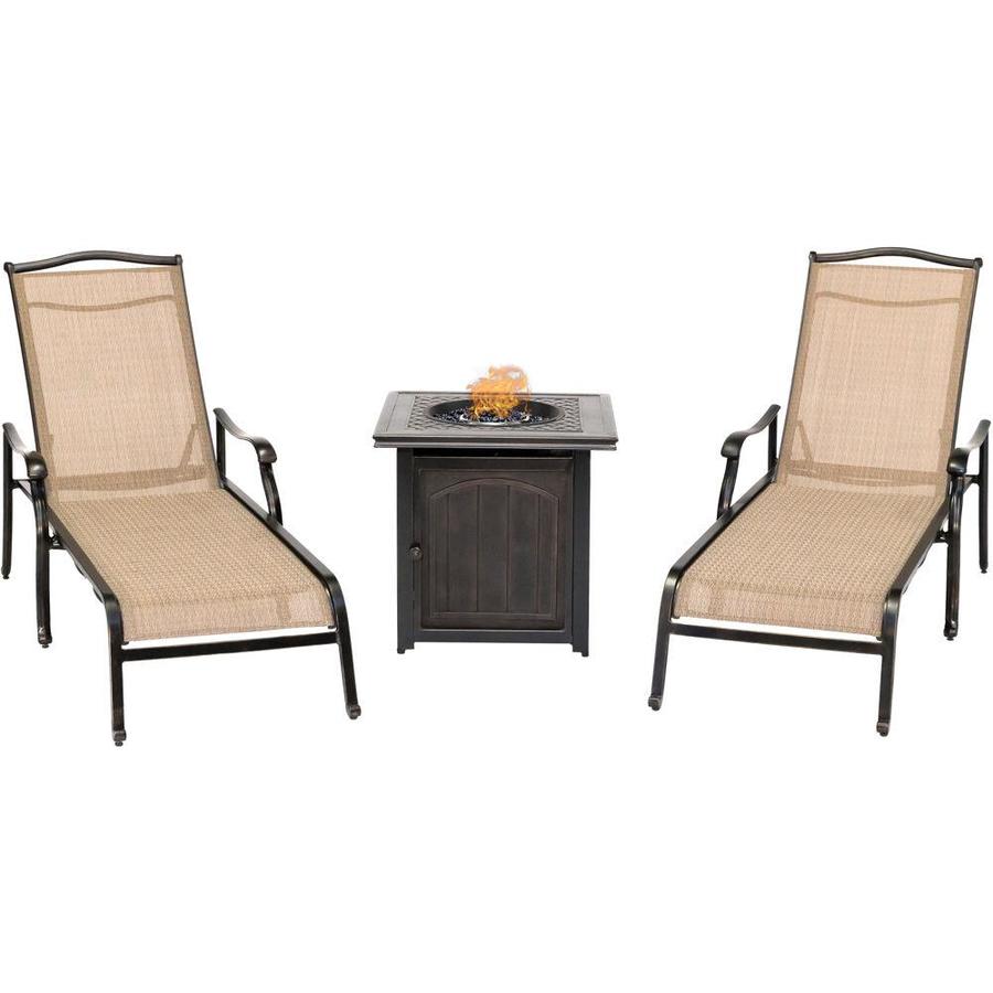 Hanover Fontana 9 Piece Bronze Frame Patio Set With Tan In The Patio Dining Sets Department At Lowes Com