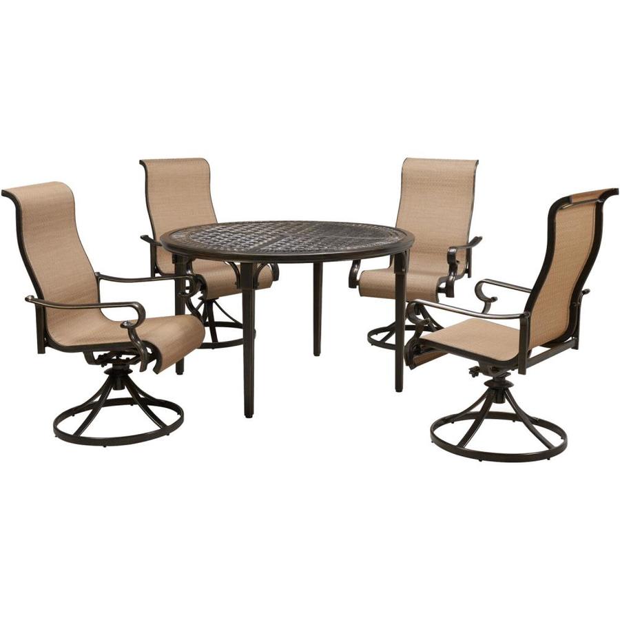 Hanover Brigantine 5-Piece Bronze Frame Patio Set with Tan in the Patio ...