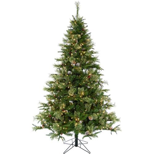 Christmas Time 7 Ft Pre Lit Traditional Artificial Christmas Tree With 750 Multi Function White Warm White Incandescent Lights In The Artificial Christmas Trees Department At Lowes Com