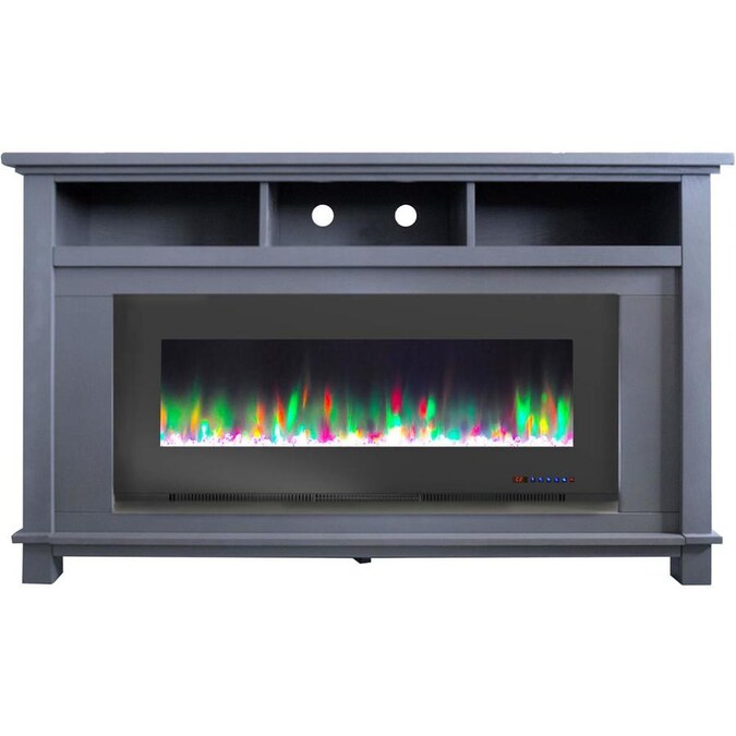Cambridge San Jose Electric Fireplace TV Stand in Slate Blue with Color