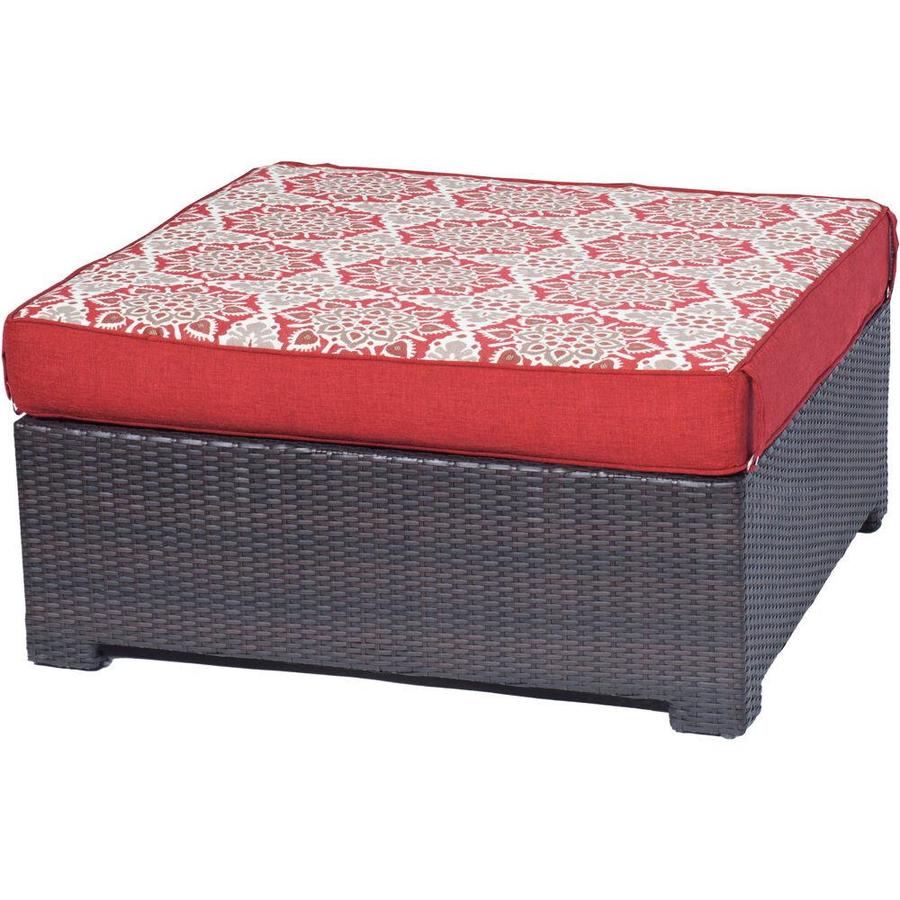 Hanover Hanover Metro Mini Ottoman and Reversible Cushion in Red with