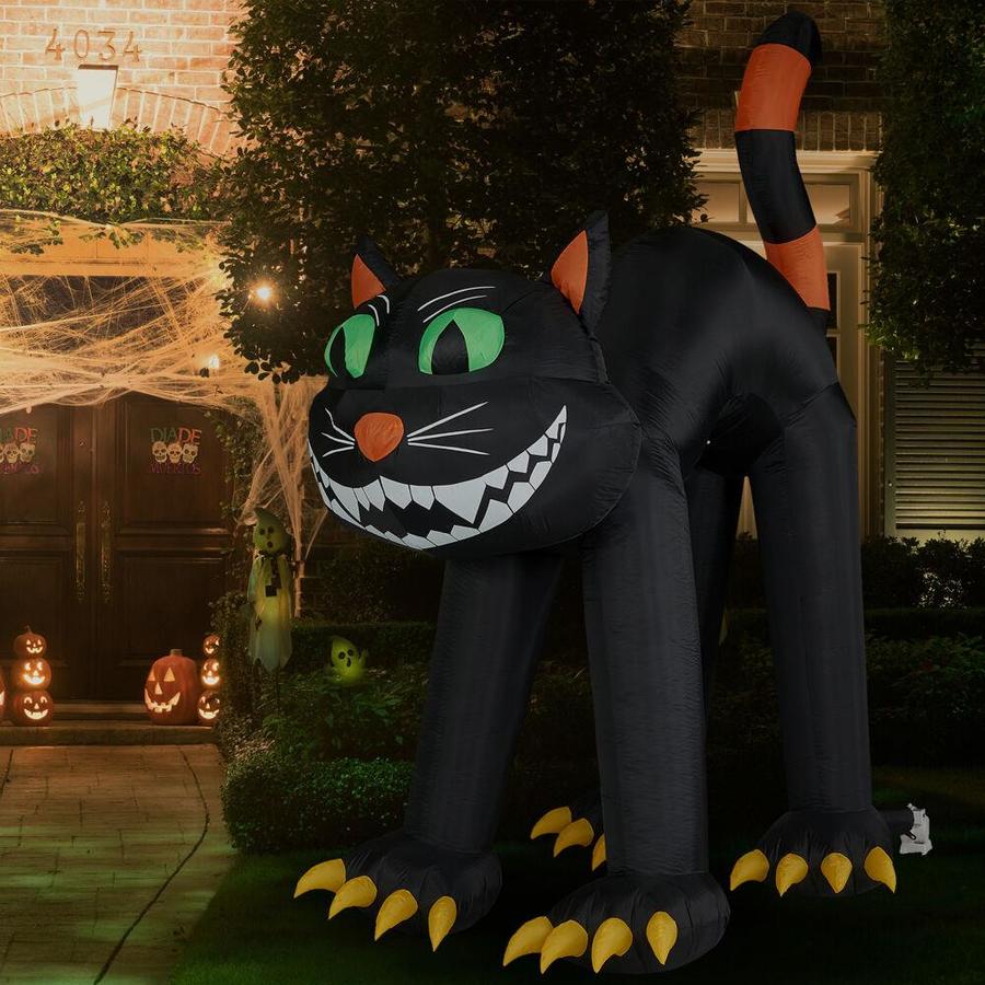 Haunted Hill Farm Haunted Hill Farm 10-ft Black Cat Halloween Blow Up ...