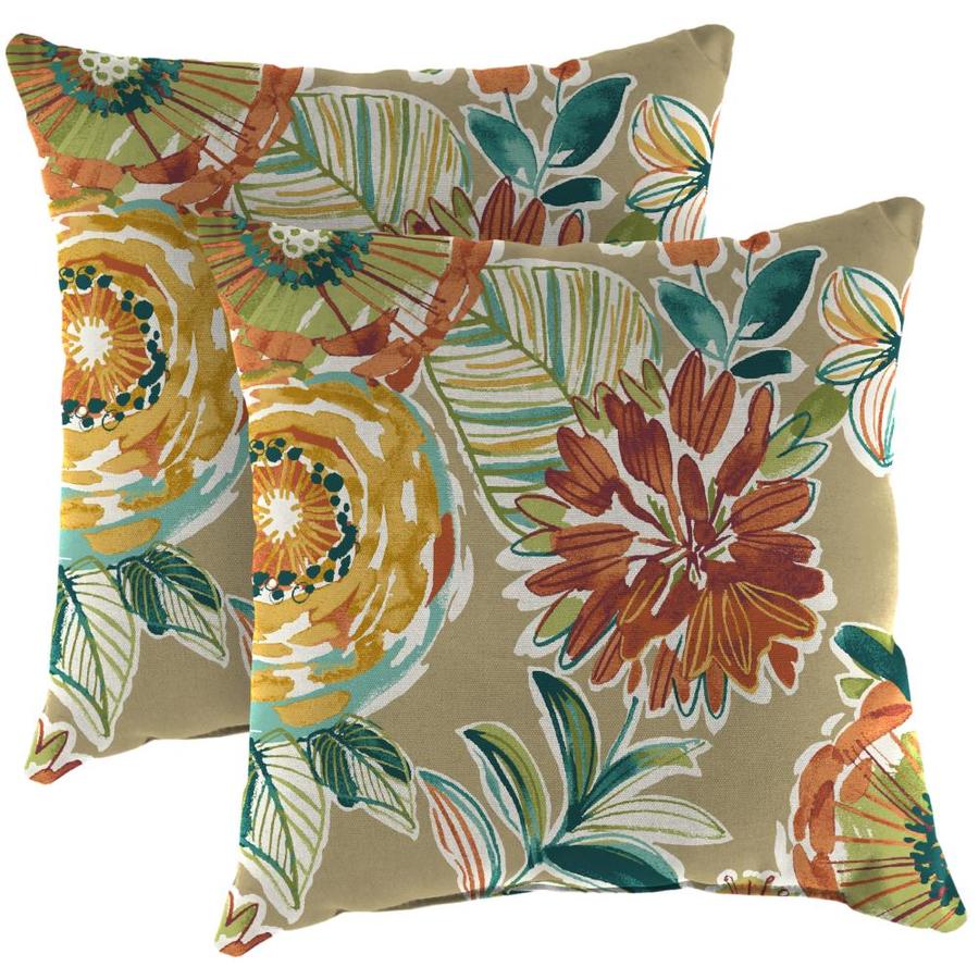 Jordan Manufacturing 2-Pack Floral Colson Sonoma Square Throw Pillow in ...