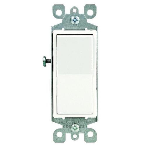 Decora 15Amp SinglePole White Rocker Light Switch in the