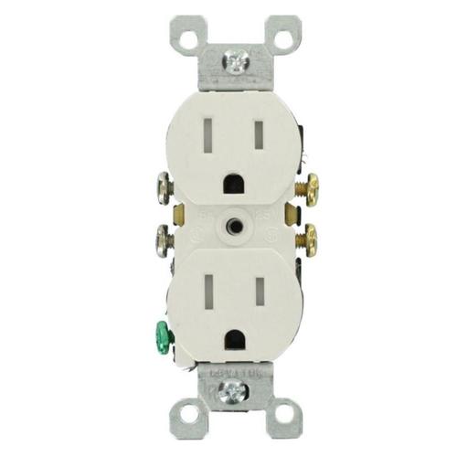 White 15-Amp Duplex Tamper Resistant Recessed Residential/Commercial ...