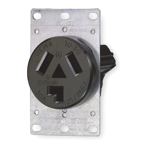 Black 30-Amp Round with Wall Plate Recessed Dryer Industrial in the ...