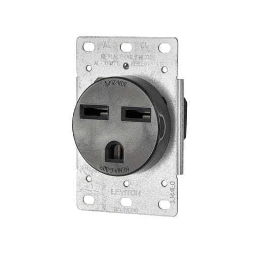 Black 30Amp Round with Wall Plate Recessed Outlet Industrial Outlet at