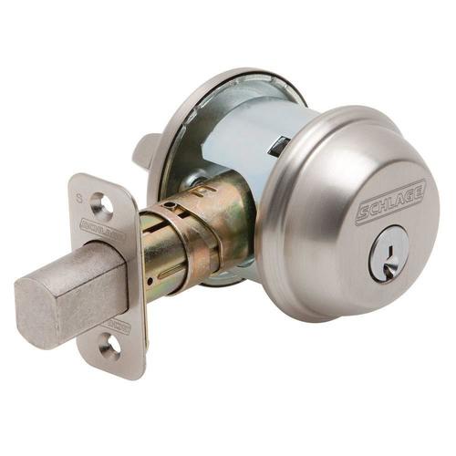 Schlage Schlage Single Cylinder D/B Satin Nickel in the Deadbolts ...