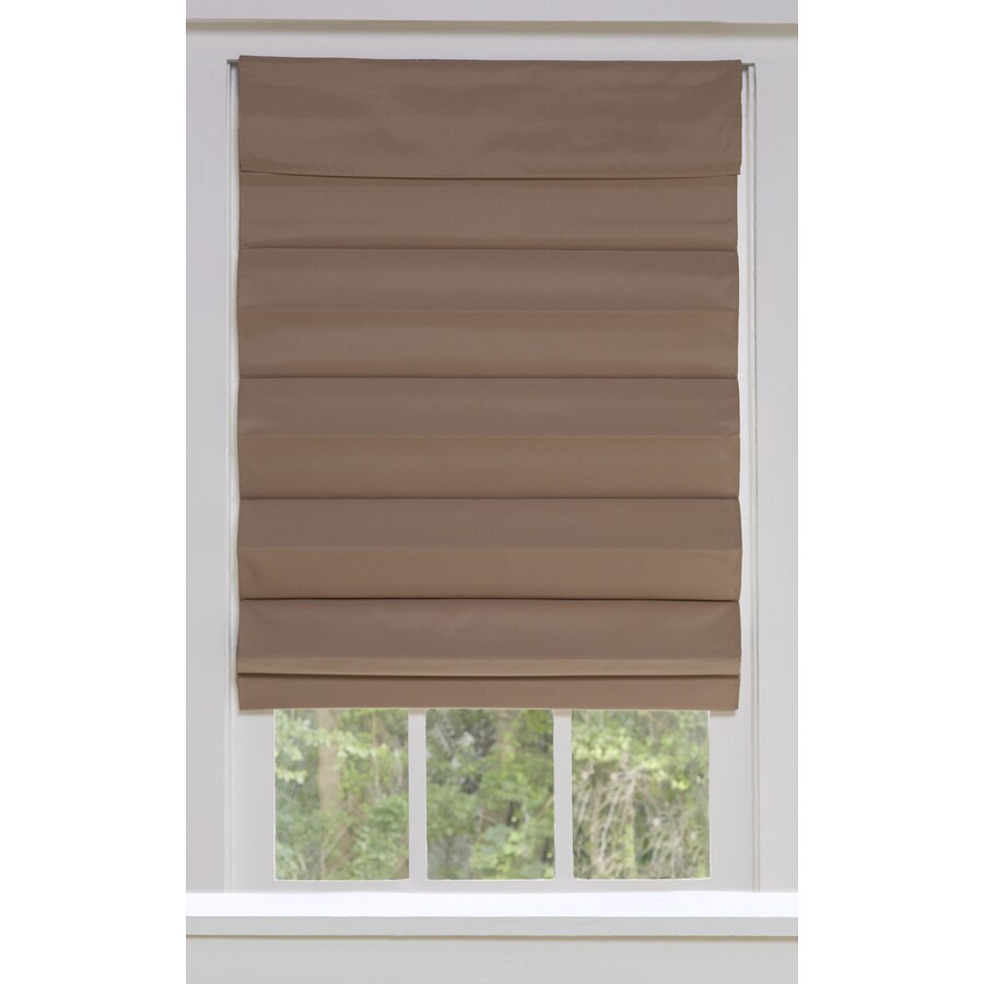 allen + roth 21-in x 72-in Desert Tan Blackout Cordless Roman Shade in ...