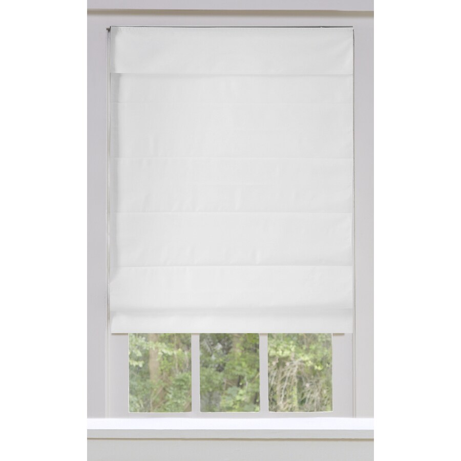 allen + roth 52-in x 72-in Snow Blackout Cordless Roman Shade in the ...