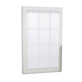 Project Source Light Filtering 1 In Slat Width 35 X 64 Cordless White Vinyl Mini Blinds The Department At Lowes Project Source Light Filtering 1 In