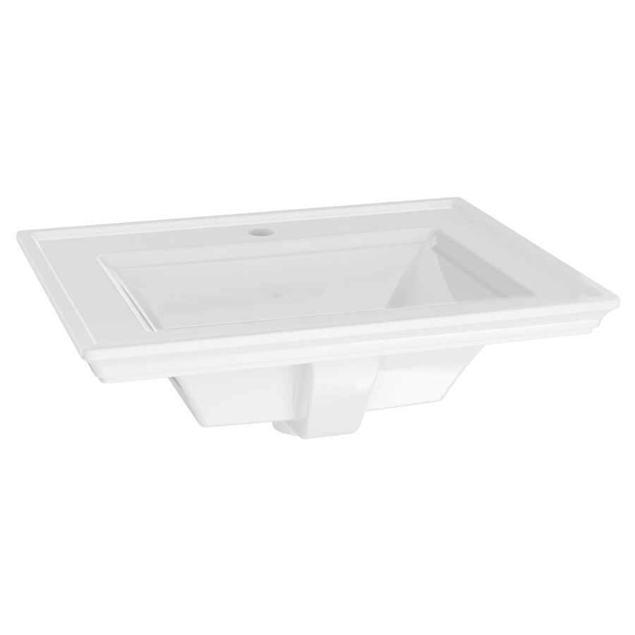 American Standard Town Square S White Fire Clay DropIn Rectangular Bathroom Sink (24in x 19.