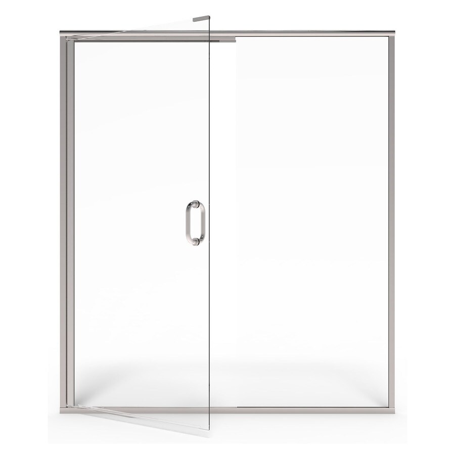 American Standard 44 06 In To 48 In W Semi Frameless Hinged Silver