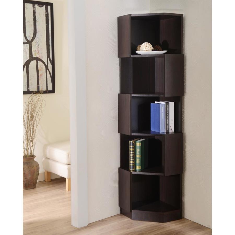 Furniture Of America Espresso 5 Shelf Corner Bookcase At Lowes Com