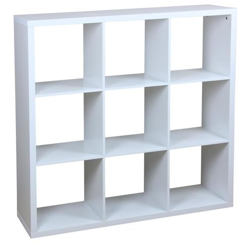 Home Basics 9 Open Cube Organizing Wood Storage Shelf, White at Lowes.com