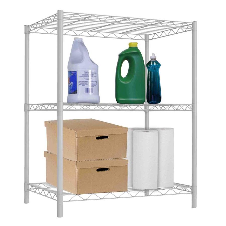 Home Basics 3 Tier Steel Wire Shelf White 13 8 In W Plastic