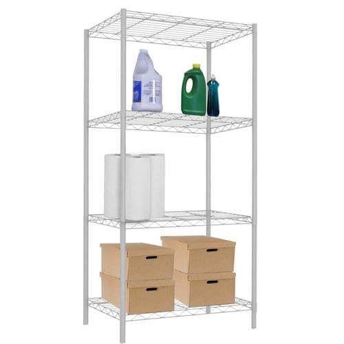 Home Basics 4 Tier Steel Wire Shelf, White at